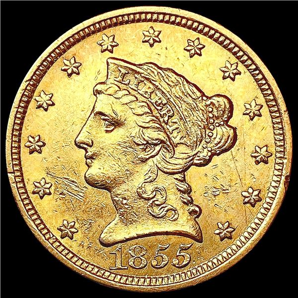 1855 $2.50 Gold Quarter Eagle UNCIRCULATED