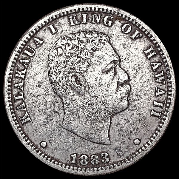 1883 Kingdom of Hawaii Quarter LIGHTLY CIRCULATED