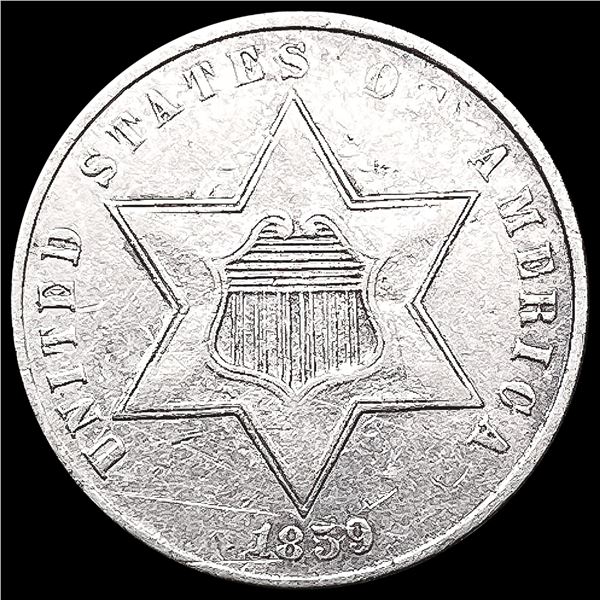 1839 Silver Three Cent CLOSELY UNCIRCULATED