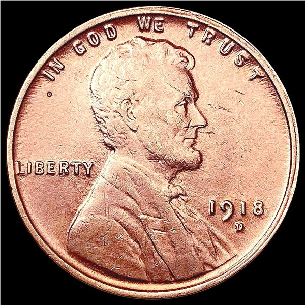 1918-D RED Wheat Cent CHOICE BU