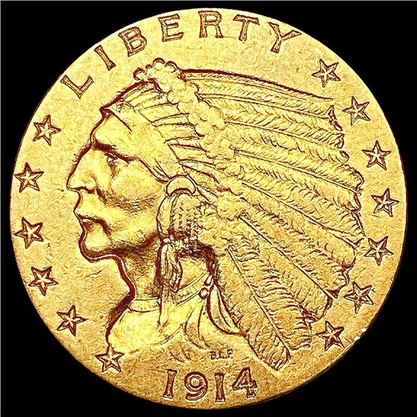 1914 $2.50 Gold Quarter Eagle NEARLY UNCIRCULATED