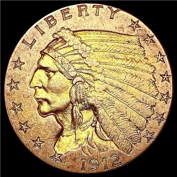 1912 $2.50 Gold Quarter Eagle CLOSELY UNCIRCULATED