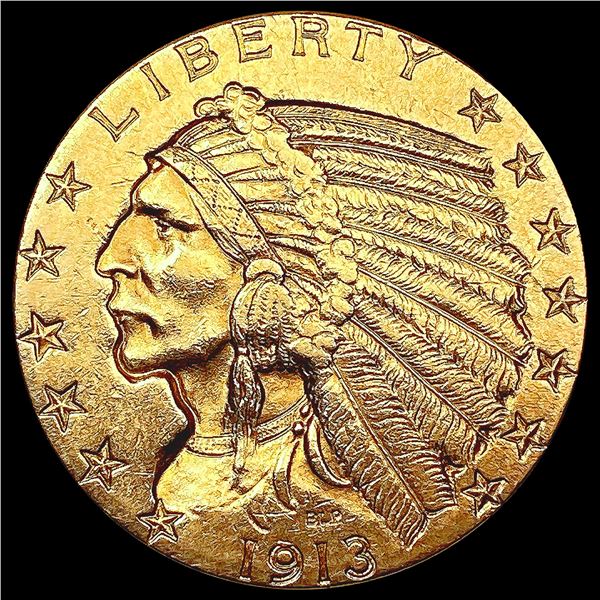 1913 $5 Gold Half Eagle CLOSELY UNCIRCULATED