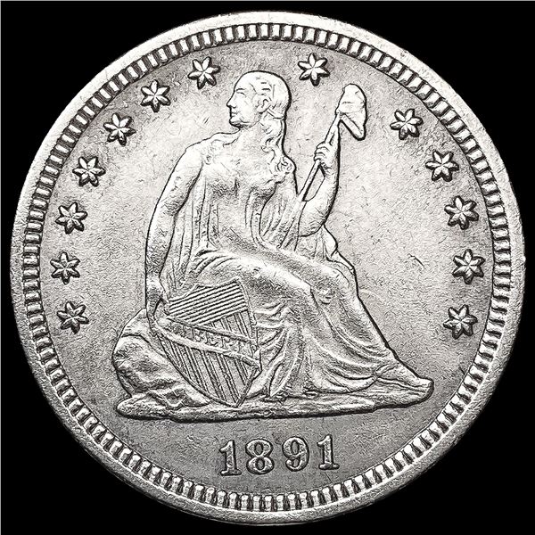 1891 Seated Liberty Quarter CHOICE AU
