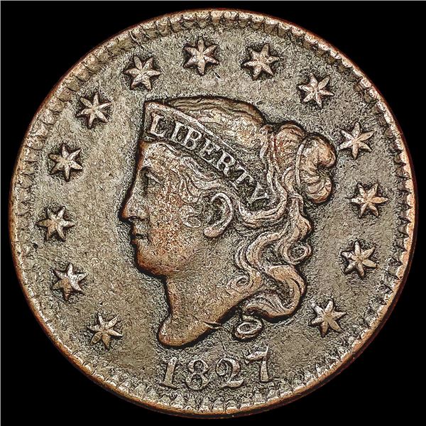 1827 Coronet Head Large Cent NEARLY UNCIRCULATED