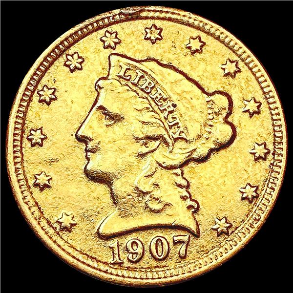 1907 $2.50 Gold Quarter Eagle NEARLY UNCIRCULATED