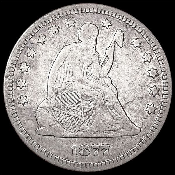 1877 Seated Liberty Quarter NICELY CIRCULATED