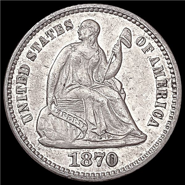 1870 Seated Liberty Half Dime NEARLY UNCIRCULATED