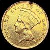 Image 1 : 1878 $3 Gold Piece LIGHTLY CIRCULATED