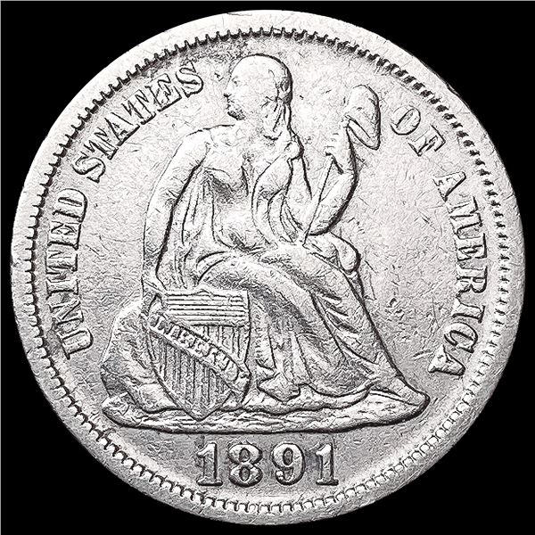 1891 Seated Liberty Dime CLOSELY UNCIRCULATED