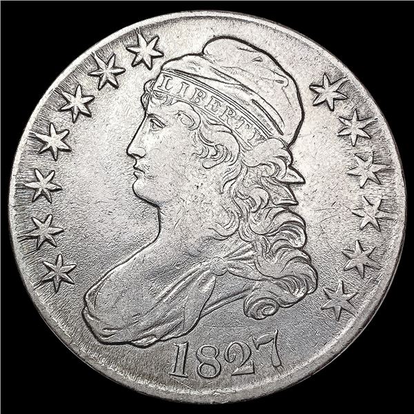 1827 Sq Base 2 Capped Bust Half Dollar CLOSELY UNC