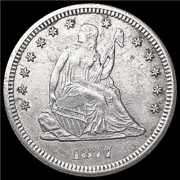 1877-CC Seated Liberty Quarter CLOSELY UNCIRCULATE