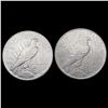Image 2 : [2] Peace Silver Dollars [1927-D, 1934] CLOSELY UN