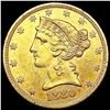 Image 1 : 1880 $5 Gold Half Eagle CLOSELY UNCIRCULATED