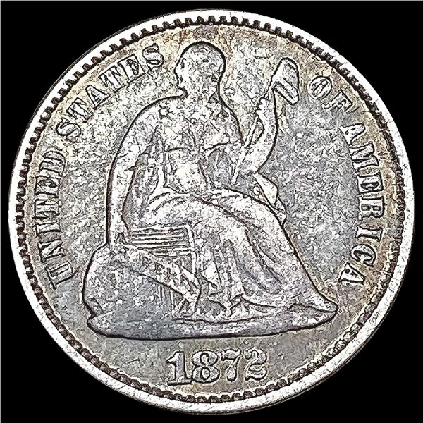 1872 Seated Liberty Half Dime CLOSELY UNCIRCULATED