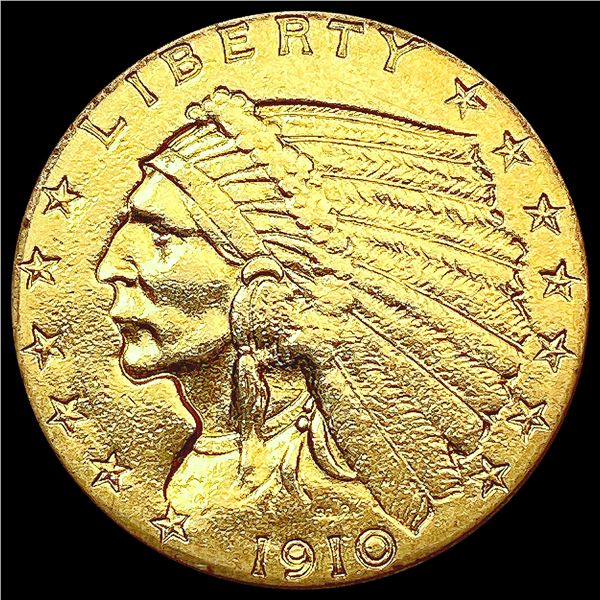 1910 $2.50 Gold Quarter Eagle CLOSELY UNCIRCULATED