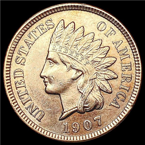 1907 RED Indian Head Cent GEM BU