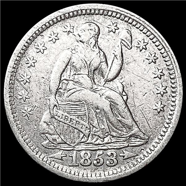 1853 Arws Seated Liberty Half Dime LIGHTLY CIRCULA