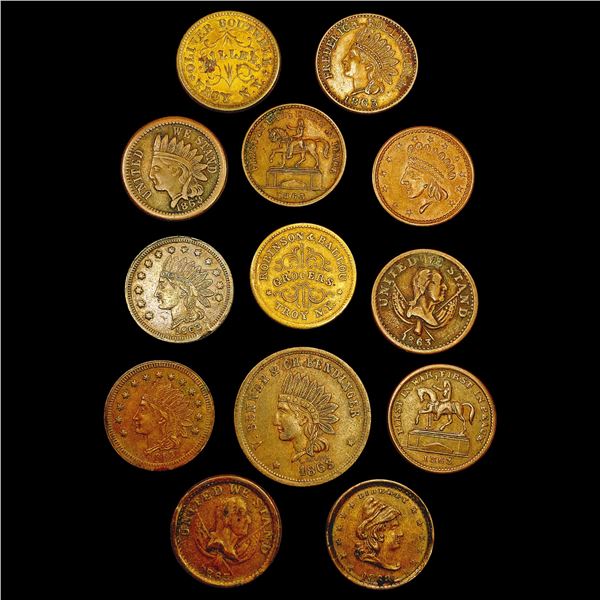 [13] 1863-64 Civil War Tokens HIGH GRADE