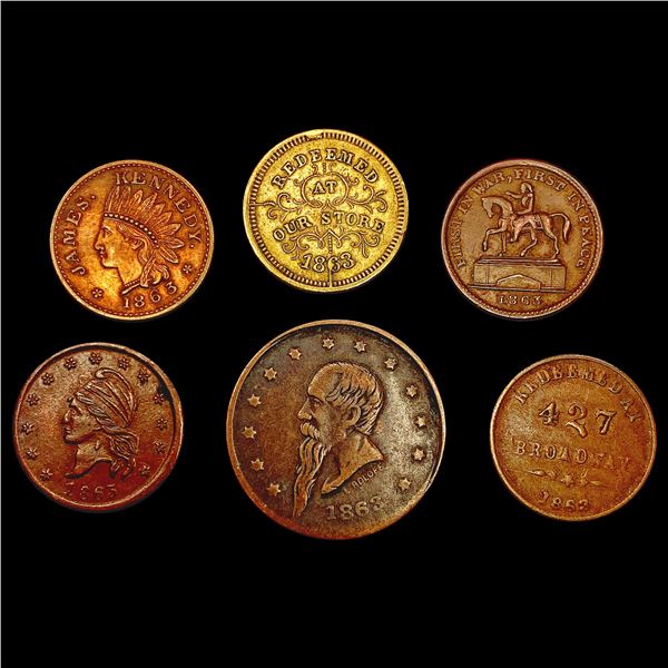 [7] 1863-64 Civil War Tokens HIGH GRADE