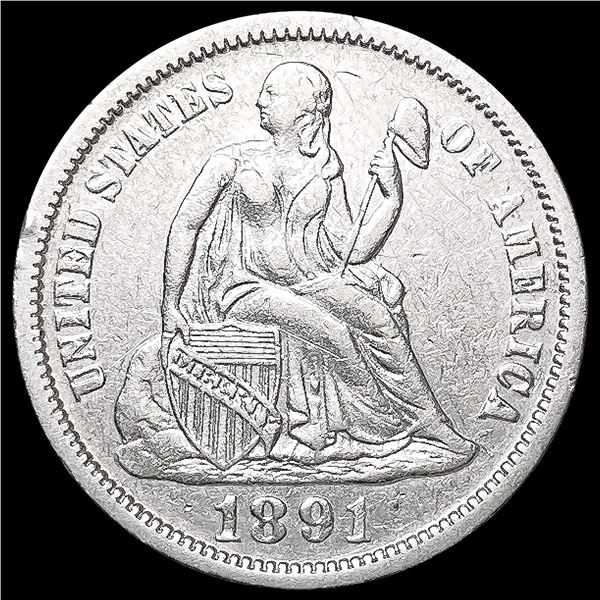 1891-O Seated Liberty Dime NEARLY UNCIRCULATED