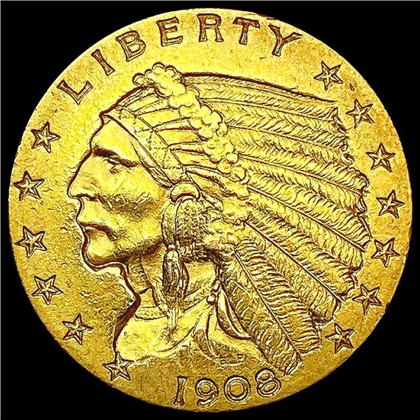 1908 $2.50 Gold Quarter Eagle CLOSELY UNCIRCULATED