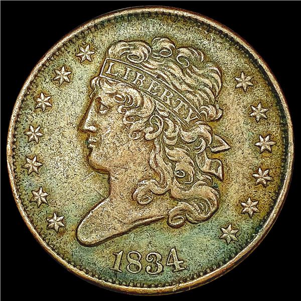 1834 Classic Head Half Cent NEARLY UNCIRCULATED