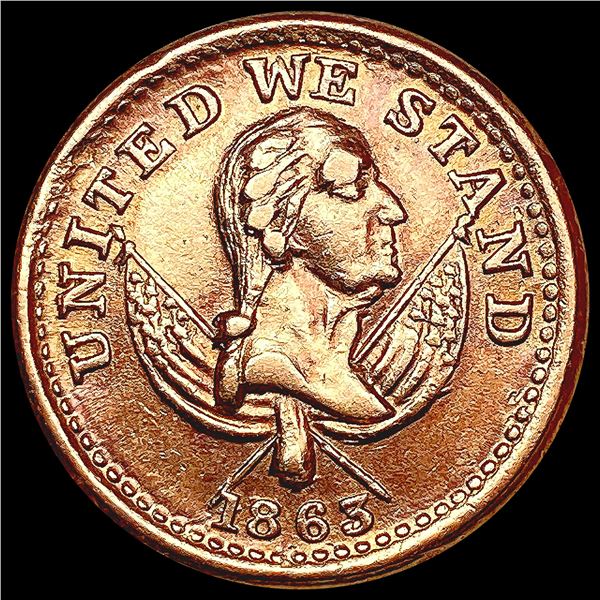 1863 RED Civil War Token UNCIRCULATED
