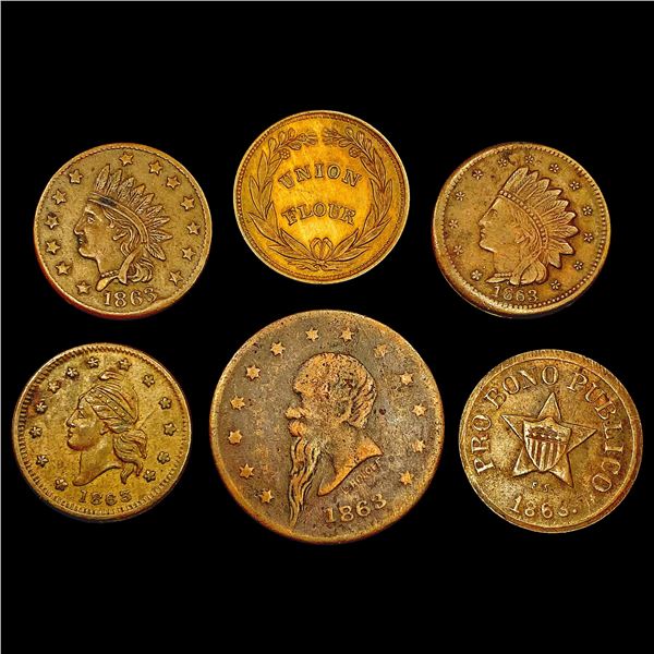 [6] 1863-64 Civil War Tokens HIGH GRADE
