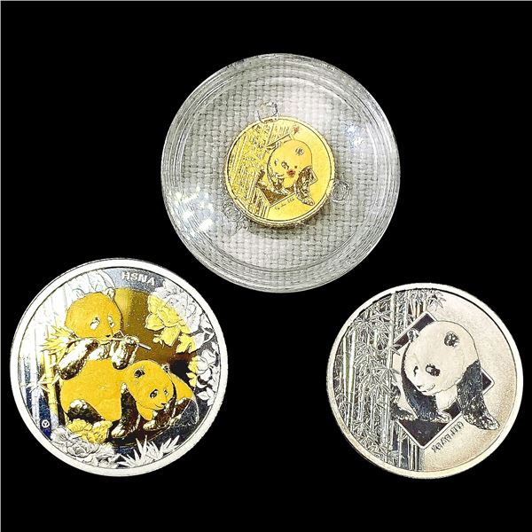 [3] 2016 China .14oz Gold & SILV Panda Set HIGH GR