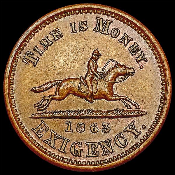 1863 Civil War Token CLOSELY UNCIRCULATED