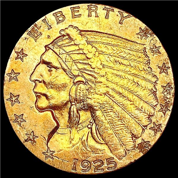 1925-D $2.50 Gold Quarter Eagle CLOSELY UNCIRCULAT