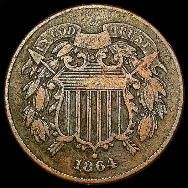 1864 Two Cent Piece LIGHTLY CIRCULATED