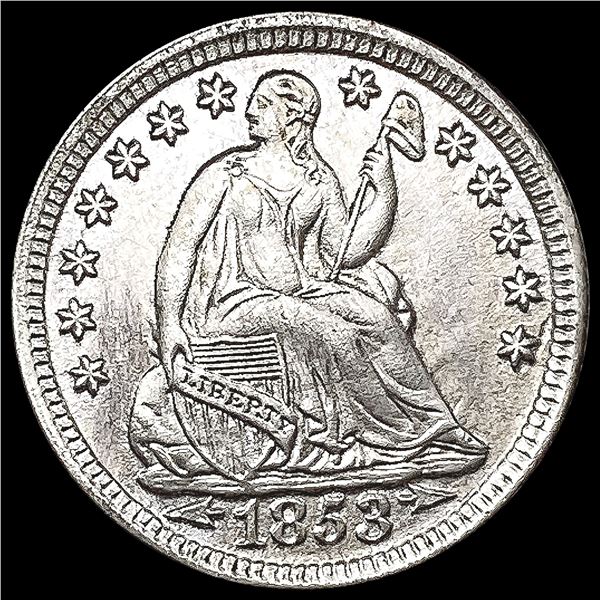 1853 Arws Seated Liberty Half Dime UNCIRCULATED