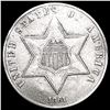 1861 Silver Three Cent NEARLY UNCIRCULATED