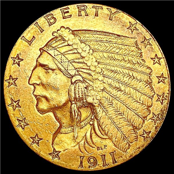 1911 $2.50 Gold Quarter Eagle CLOSELY UNCIRCULATED