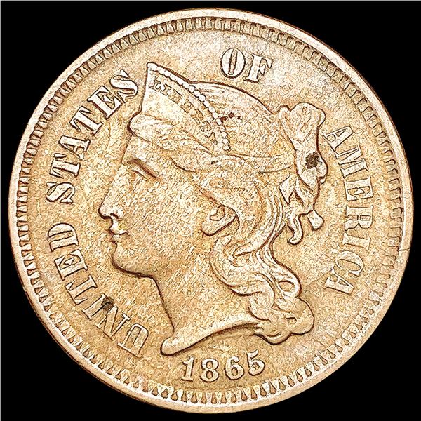 1865 Nickel Three Cent CLOSELY UNCIRCULATED