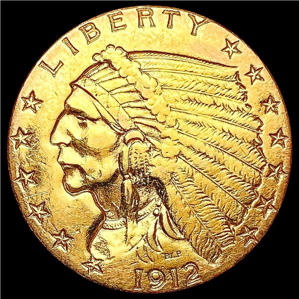 1912 $2.50 Gold Quarter Eagle NEARLY UNCIRCULATED