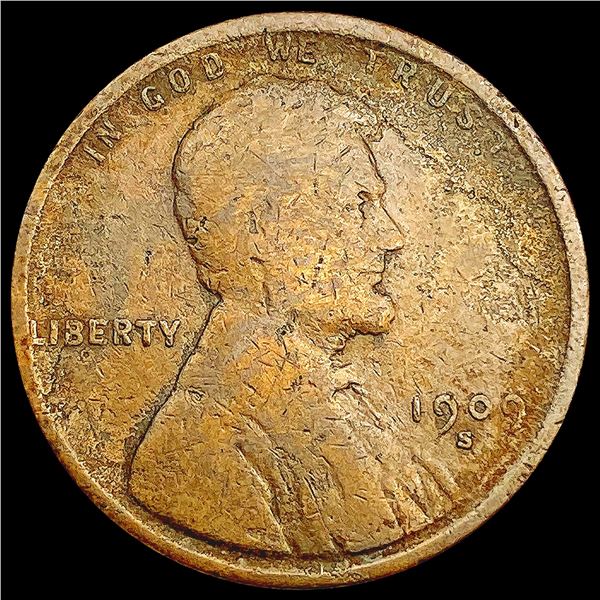 1909-S Wheat Cent NICELY CIRCULATED