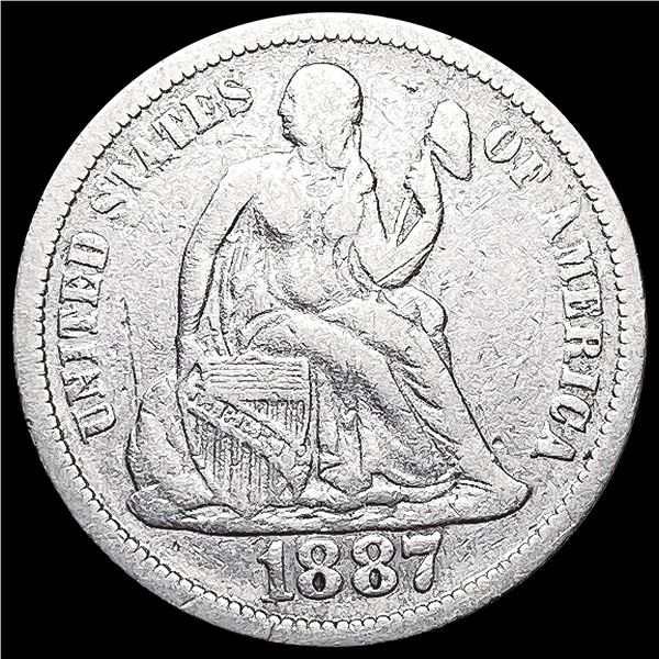 1887 Seated Liberty Dime LIGHTLY CIRCULATED