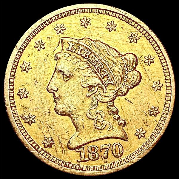 1870 $2.50 Gold Quarter Eagle CLOSELY UNCIRCULATED