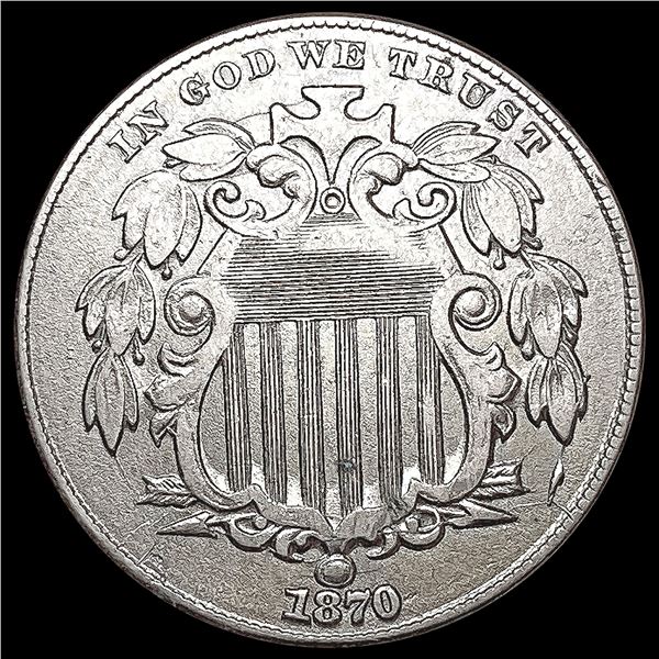 1870 Shield Nickel CLOSELY UNCIRCULATED