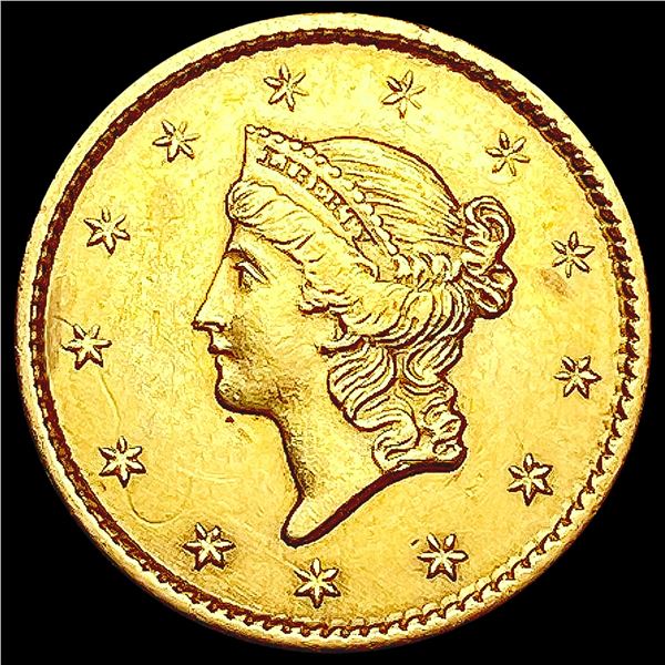 1849 Open Wreath Rare Gold Dollar CLOSELY UNCIRCUL