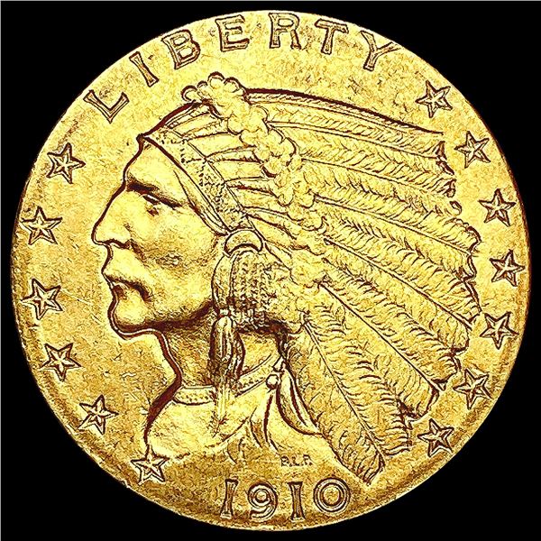 1910 $2.50 Gold Quarter Eagle CLOSELY UNCIRCULATED