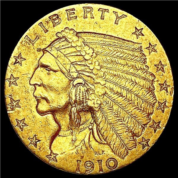 1910 $2.50 Gold Quarter Eagle CLOSELY UNCIRCULATED