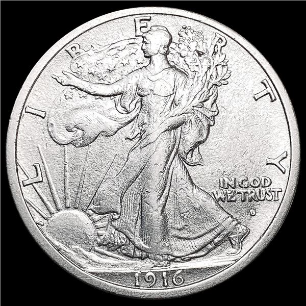 1916-S Walking Liberty Half Dollar CLOSELY UNCIRCU