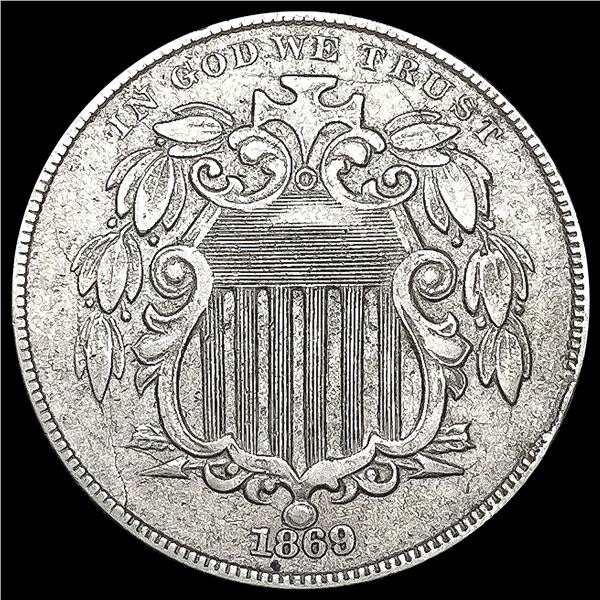 1869 Shield Nickel NEARLY UNCIRCULATED
