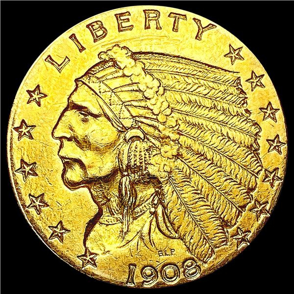 1908 $2.50 Gold Quarter Eagle NEARLY UNCIRCULATED
