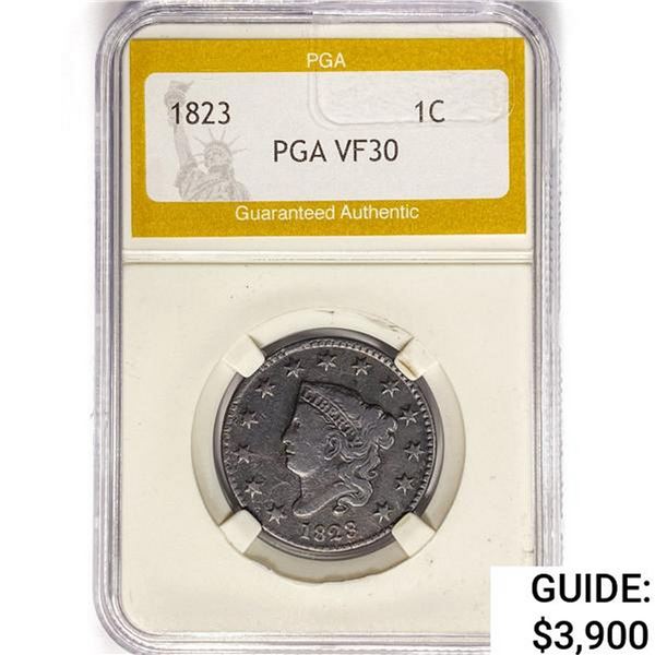 1823 Coronet Head Large Cent PGA VF30