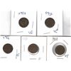 Image 1 : FIVE Canada One Cent,  1922, 1922, 1923, 1925 and 1926